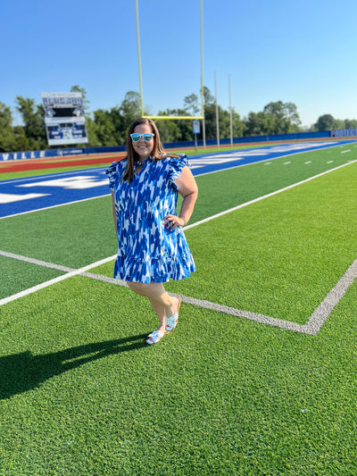 Abby Dress Blue & White