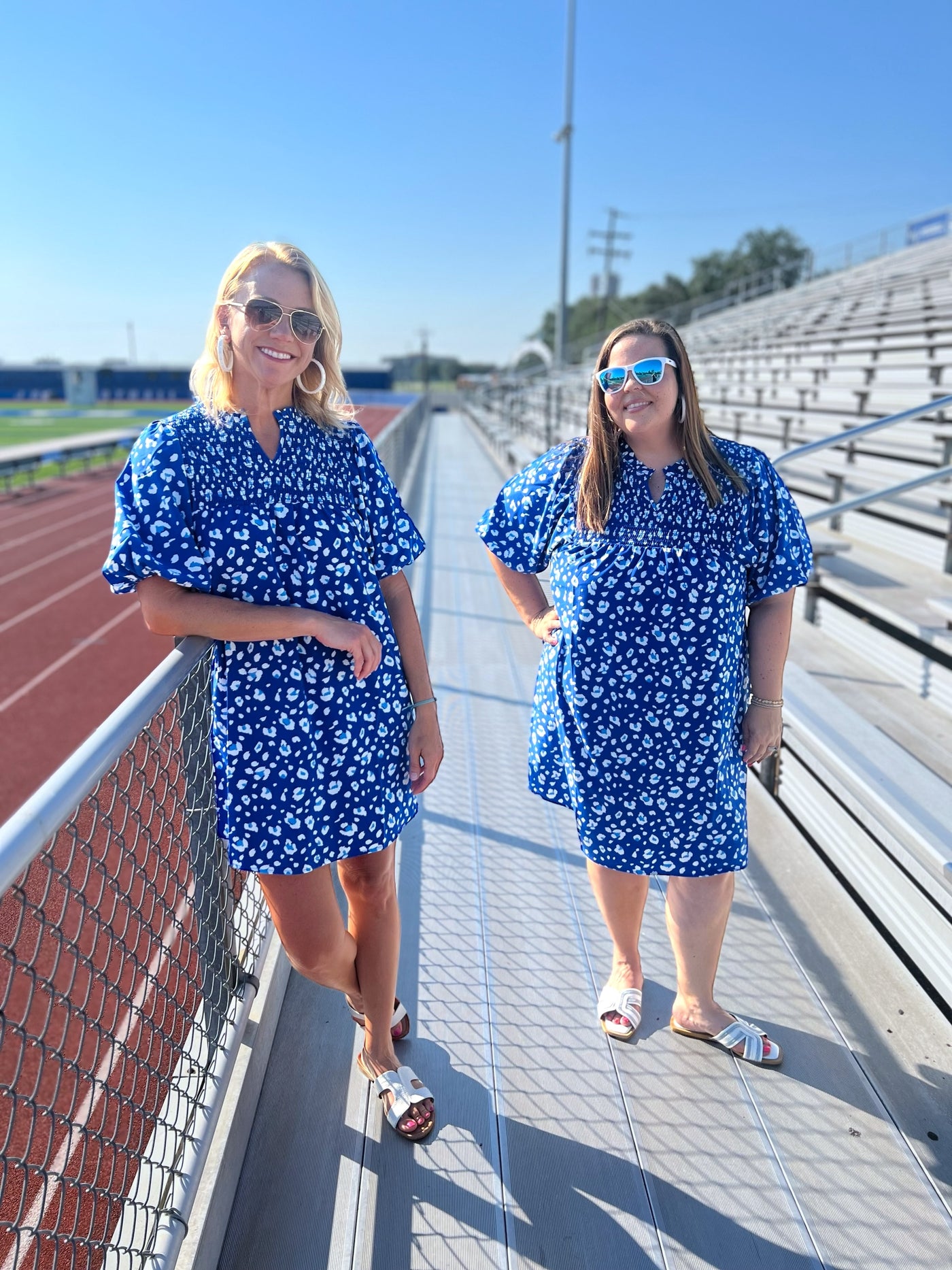 Amelia Dress Party Animal Blue + White