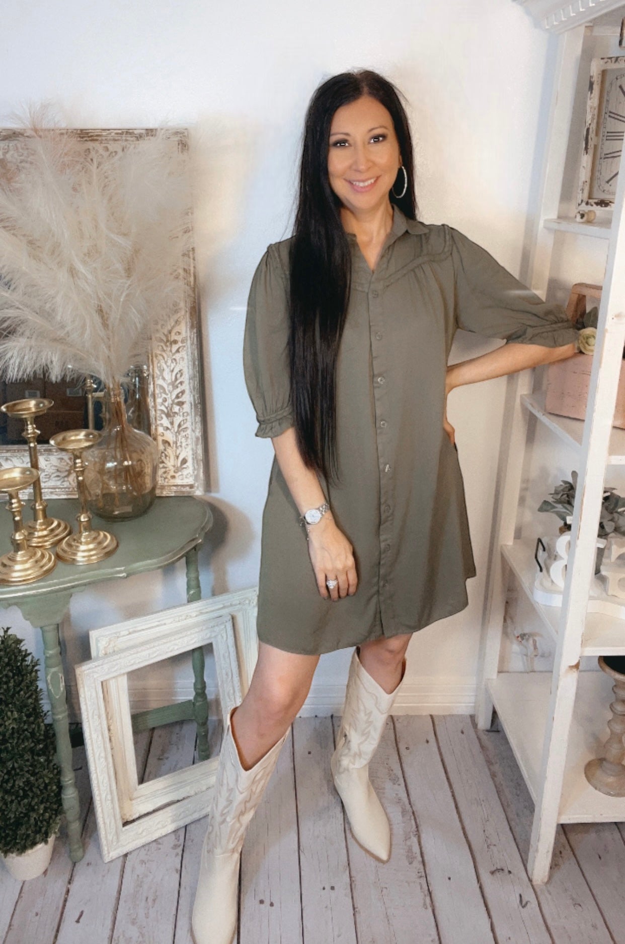 Olivia Dress - Olive