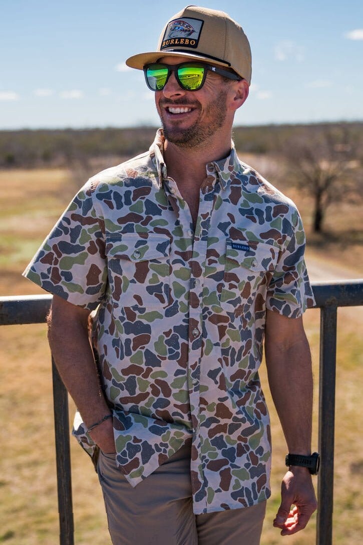 Burlebo cotton twill button up - Driftwood Camo