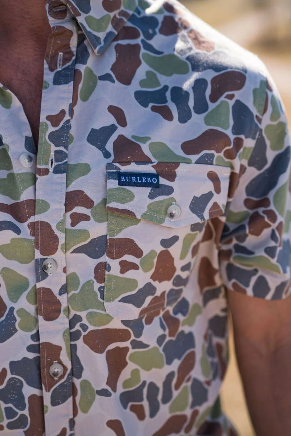 Burlebo cotton twill button up - Driftwood Camo