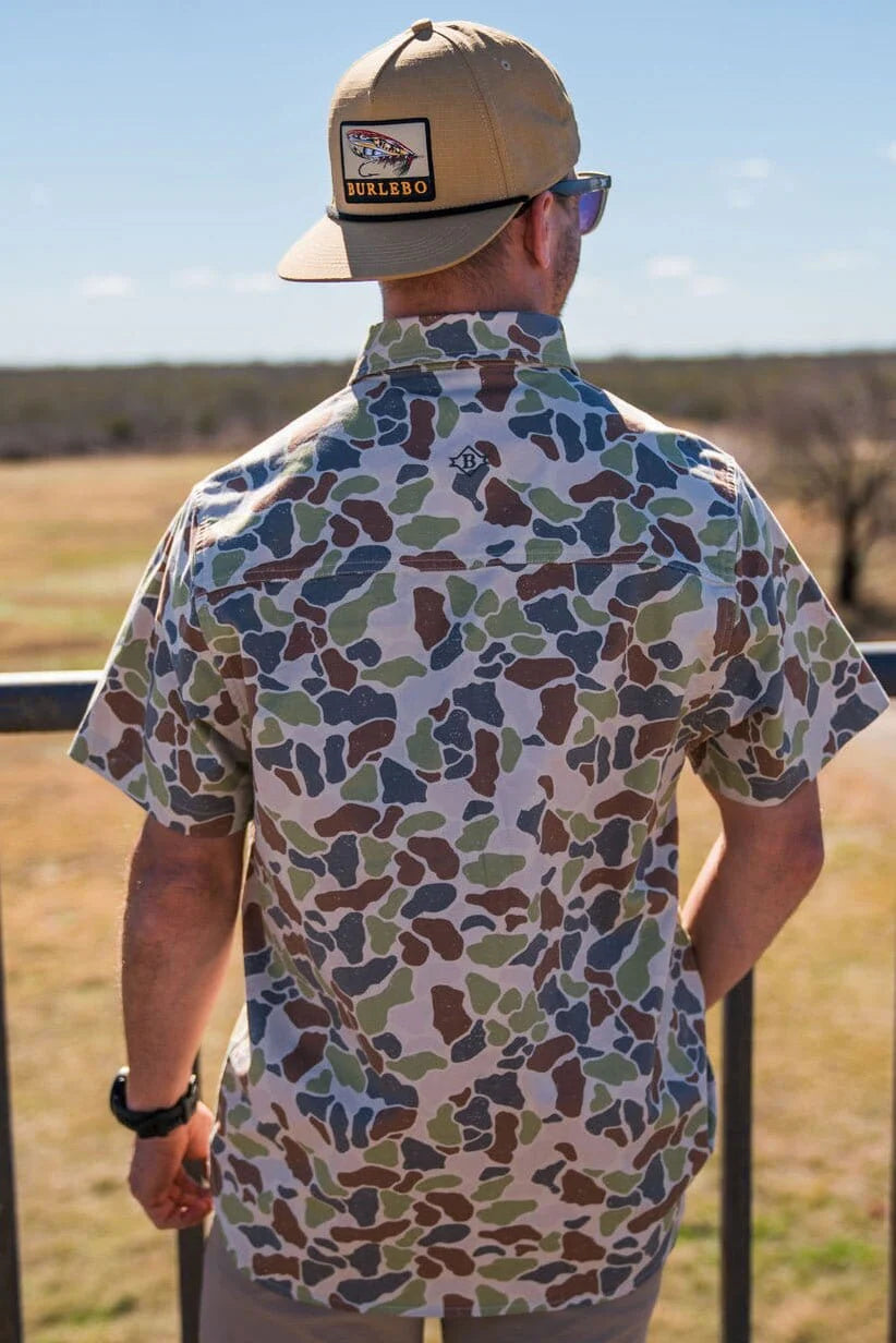 Burlebo cotton twill button up - Driftwood Camo