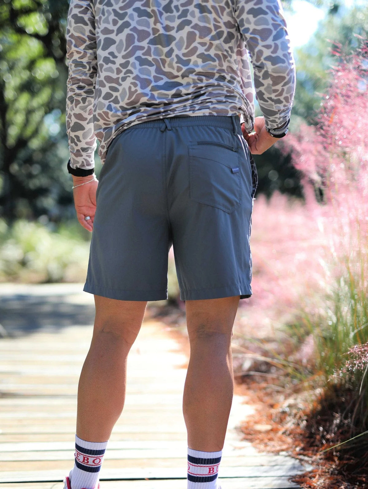 Burlebo Everyday Shorts - River Rock Grey/ Deer Camo Pocket