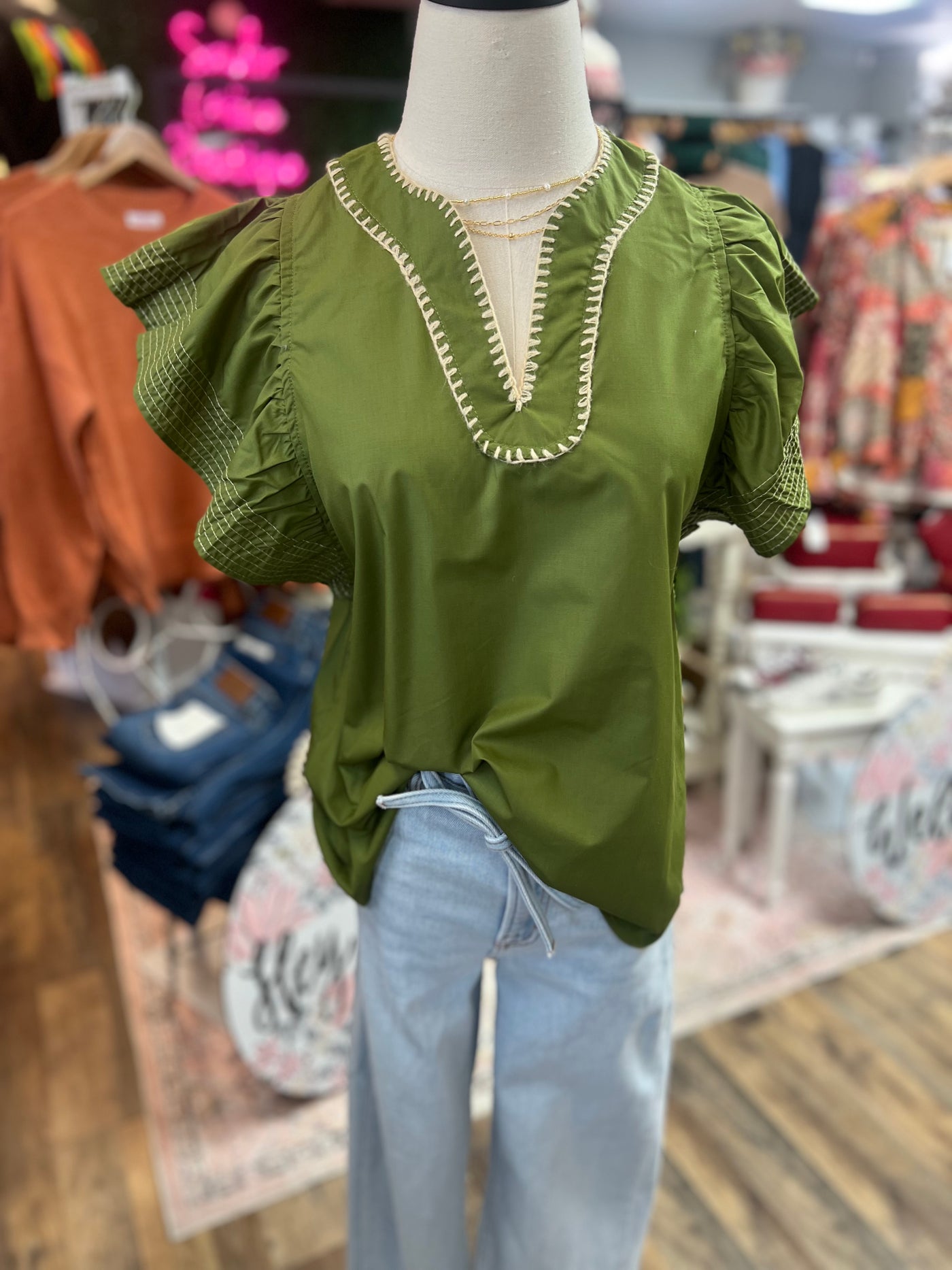 Whitley Top - Olive