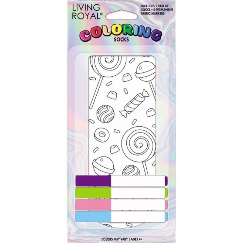 Candy Explosion Coloring Socks