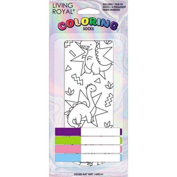 Dino Daze Coloring Socks