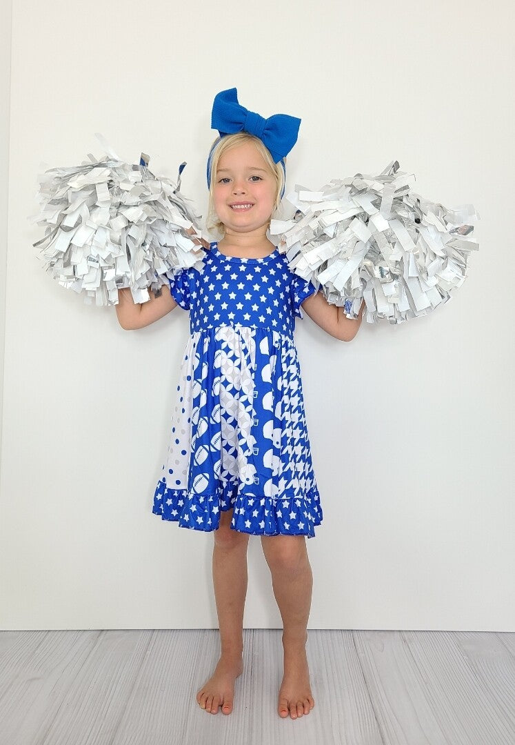 Blue Football Star Dress